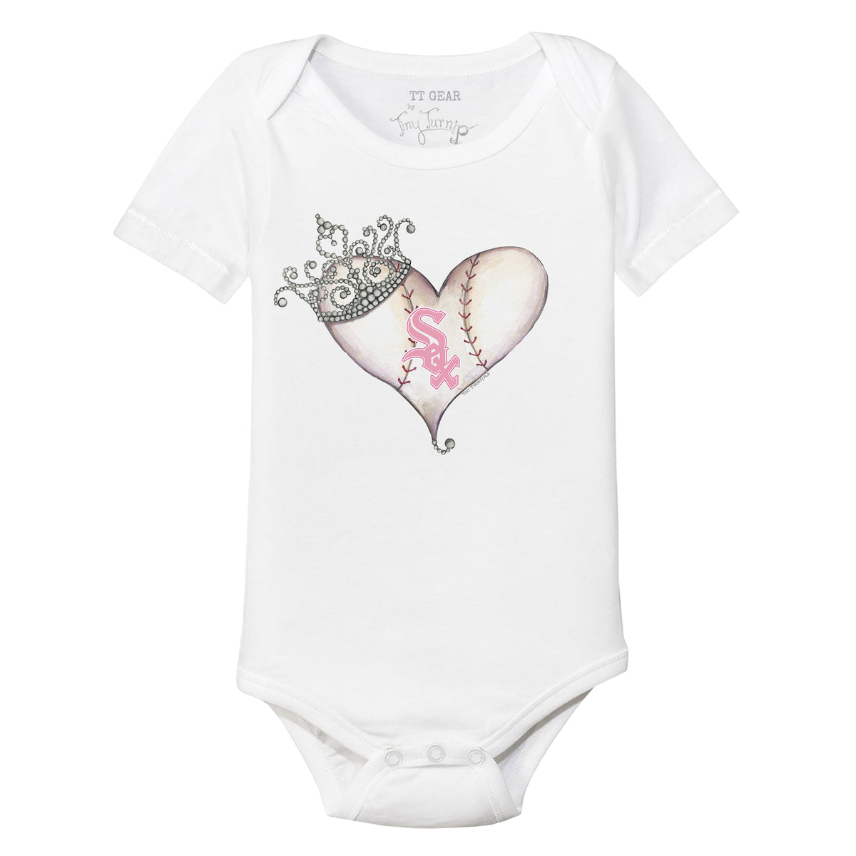 Chicago White Sox Tiara Heart Short Sleeve Snapper