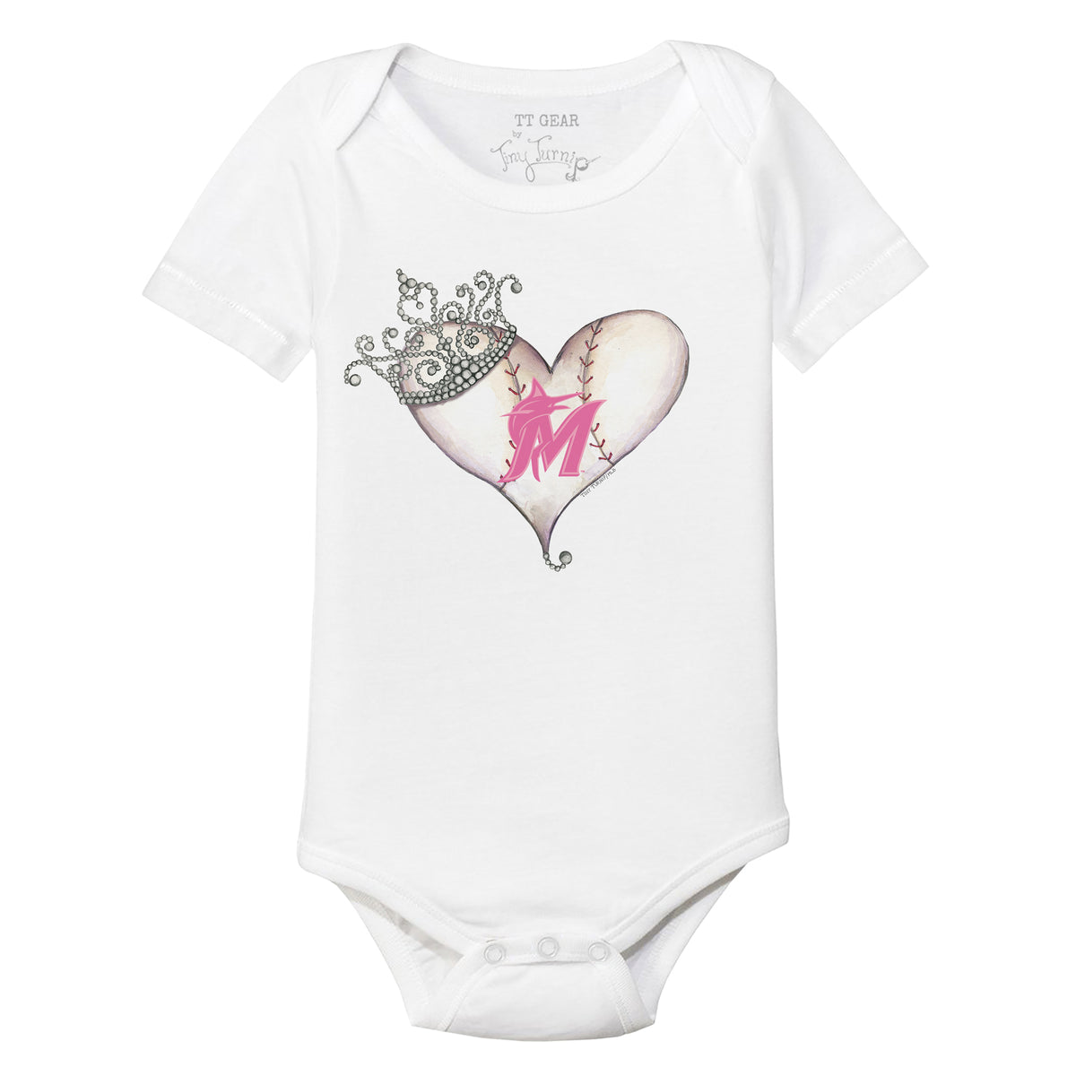 Miami Marlins Tiara Heart Short Sleeve Snapper