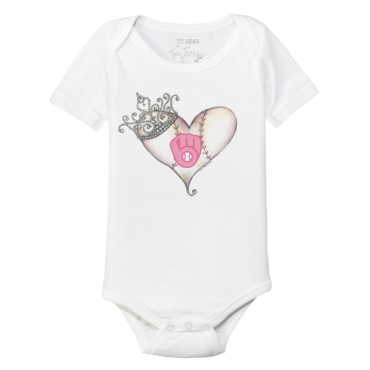 Milwaukee Brewers Tiara Heart Short Sleeve Snapper