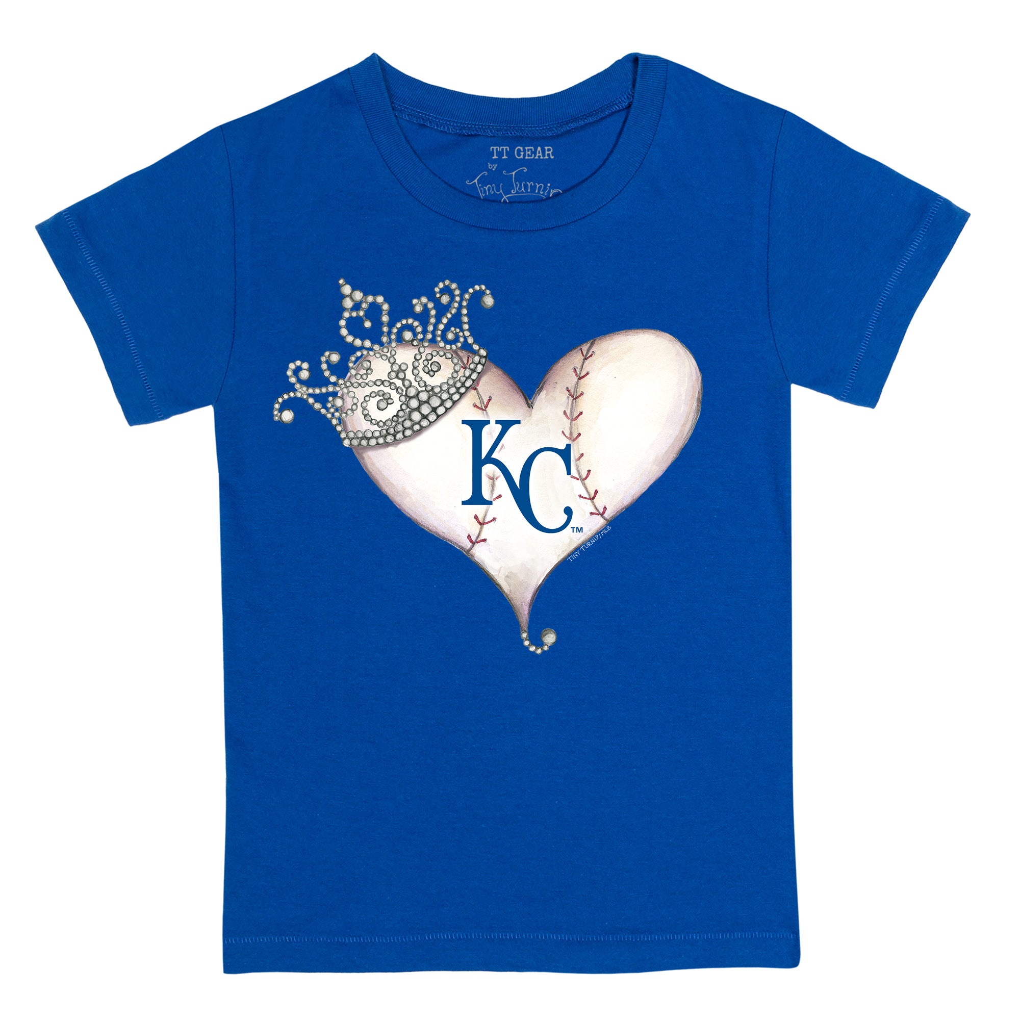 Kansas City Royals Tiara Heart Tee Shirt Women's 2XL / White