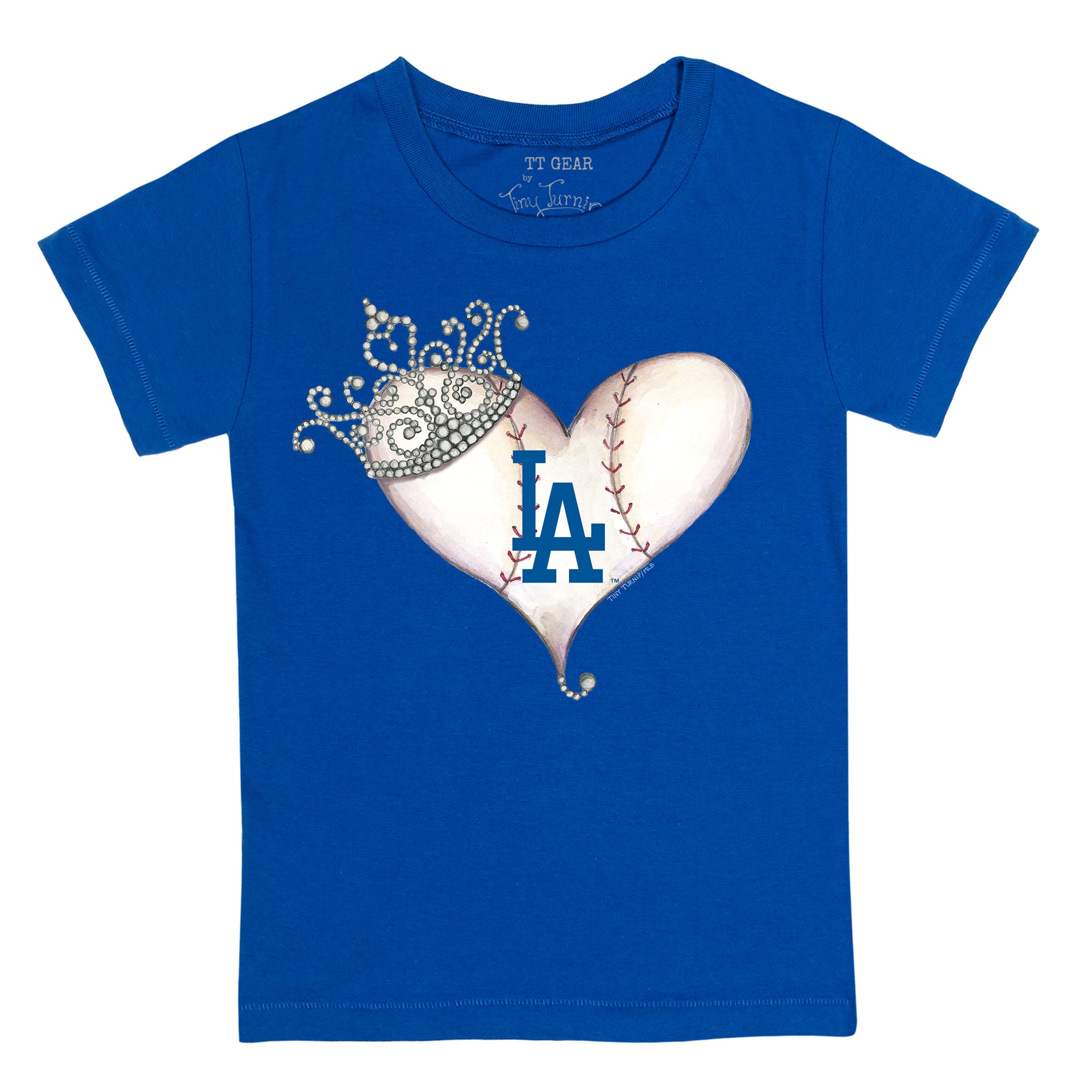 Los Angeles Dodgers Tiara Heart Tee Shirt | Tiny Turnip