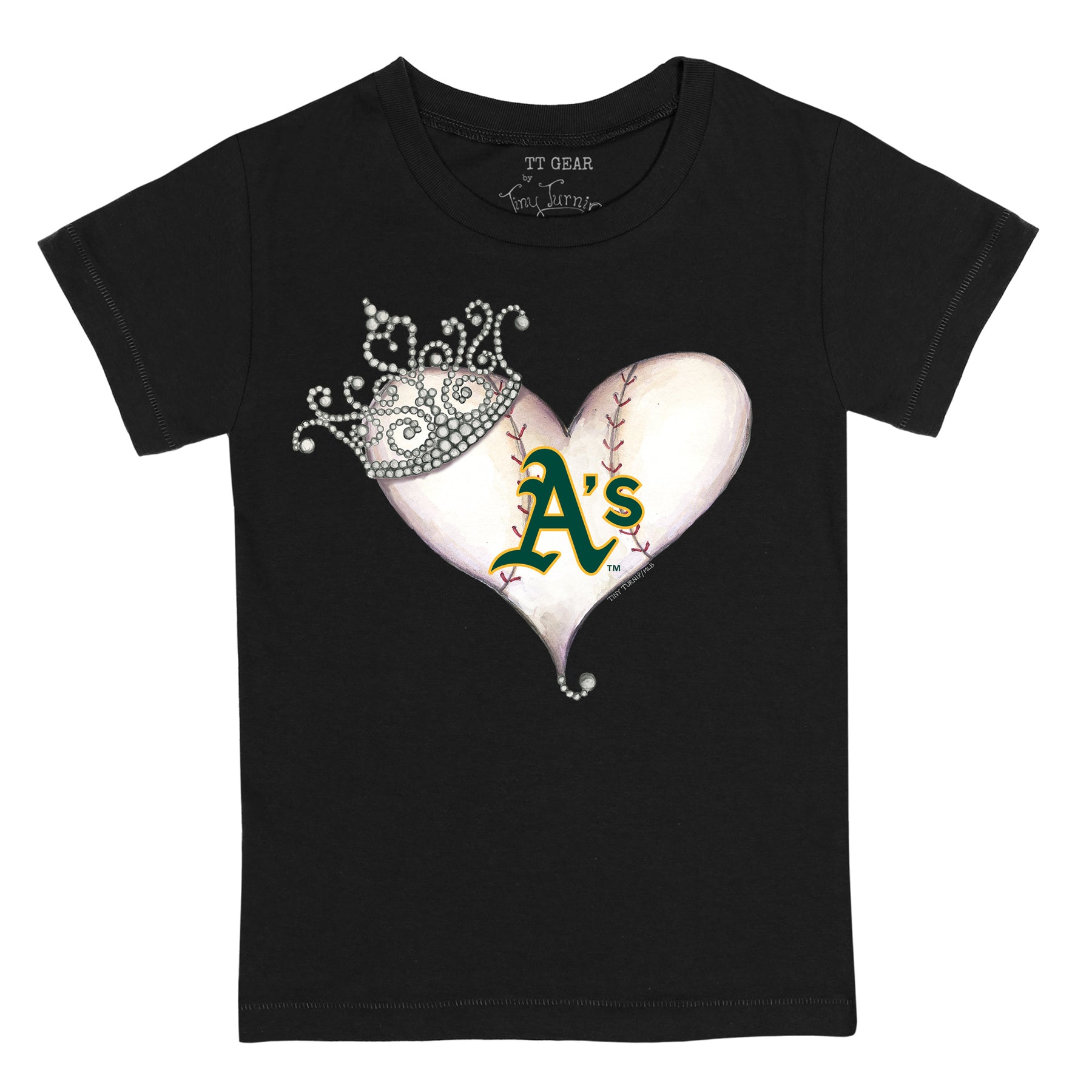 Oakland Athletics Tiara Heart Tee Shirt