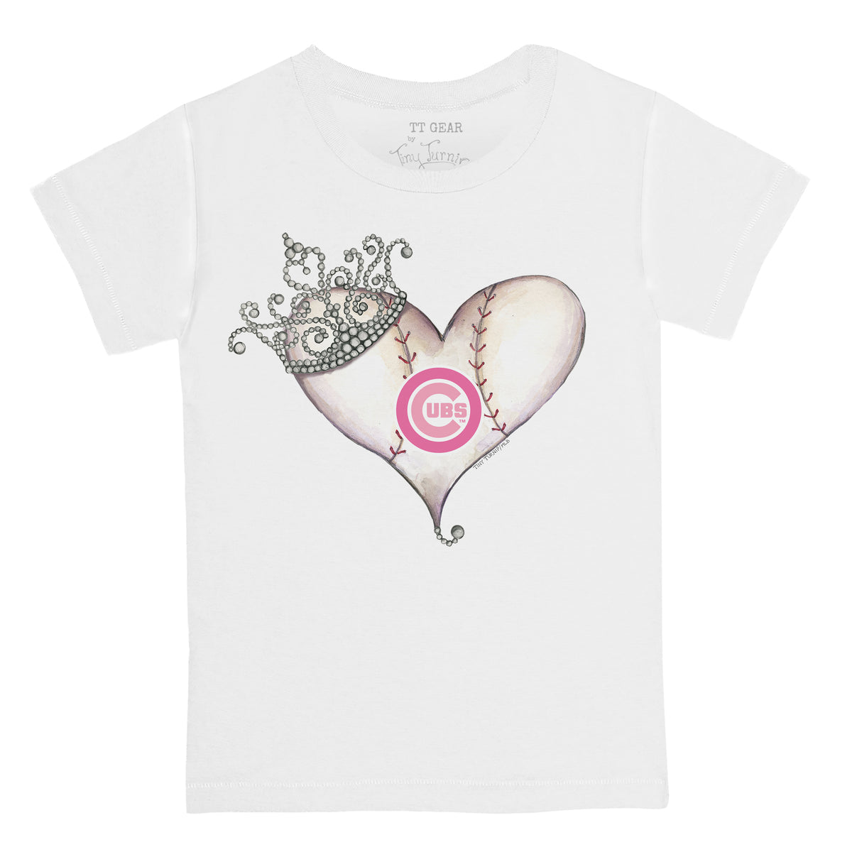 Chicago Cubs Tiara Heart Tee Shirt