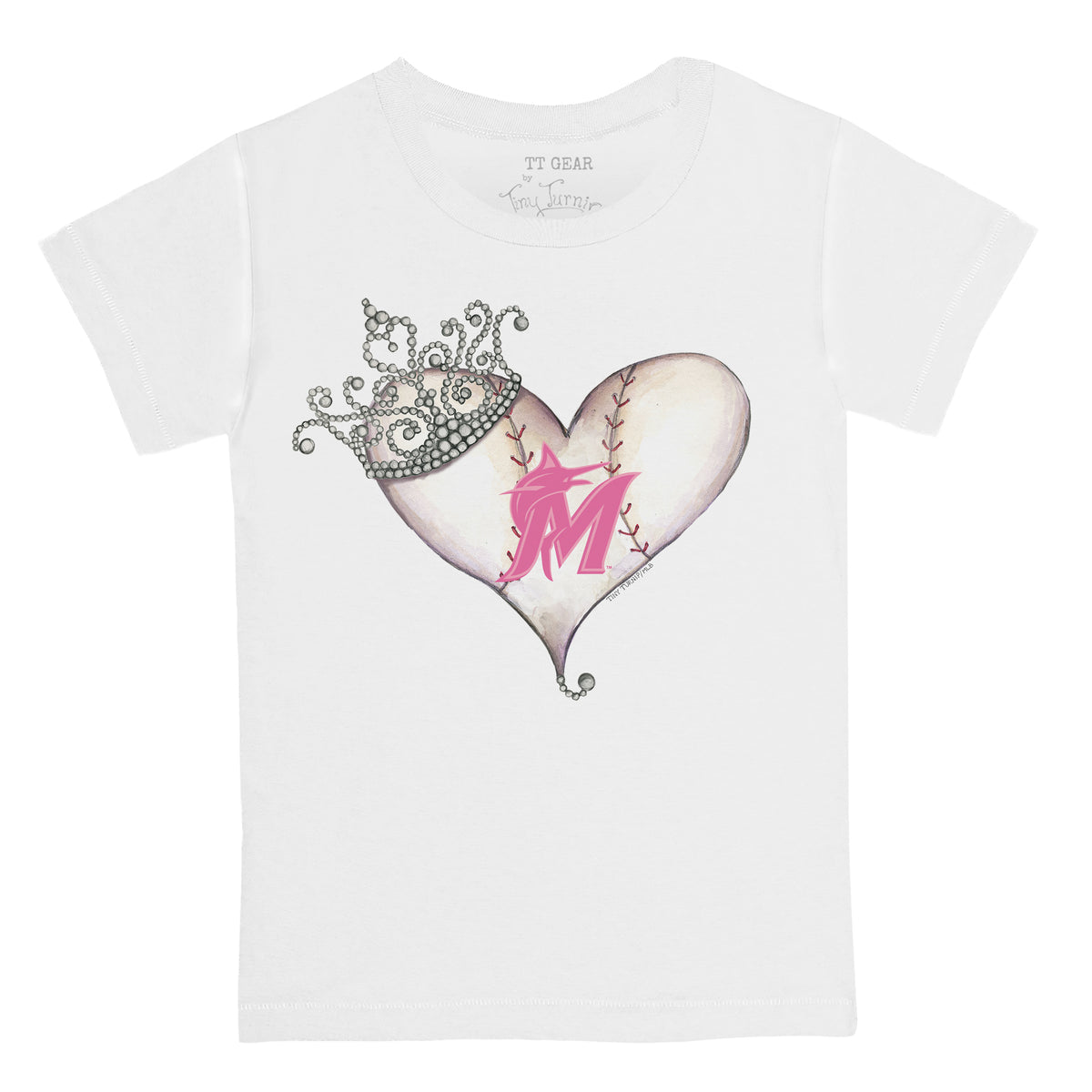 Miami Marlins Tiara Heart Tee Shirt
