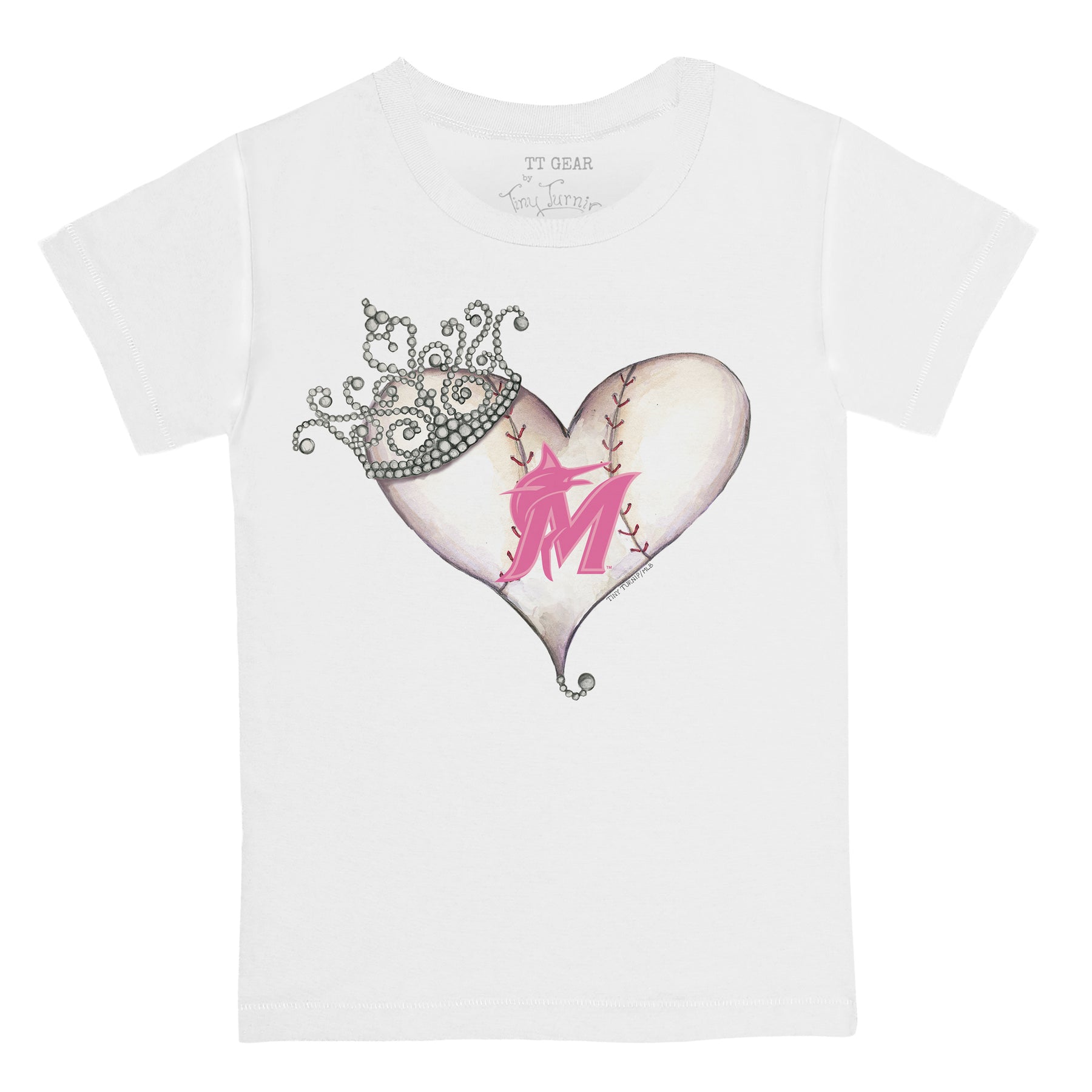 Miami Marlins Tiara Heart Tee Shirt