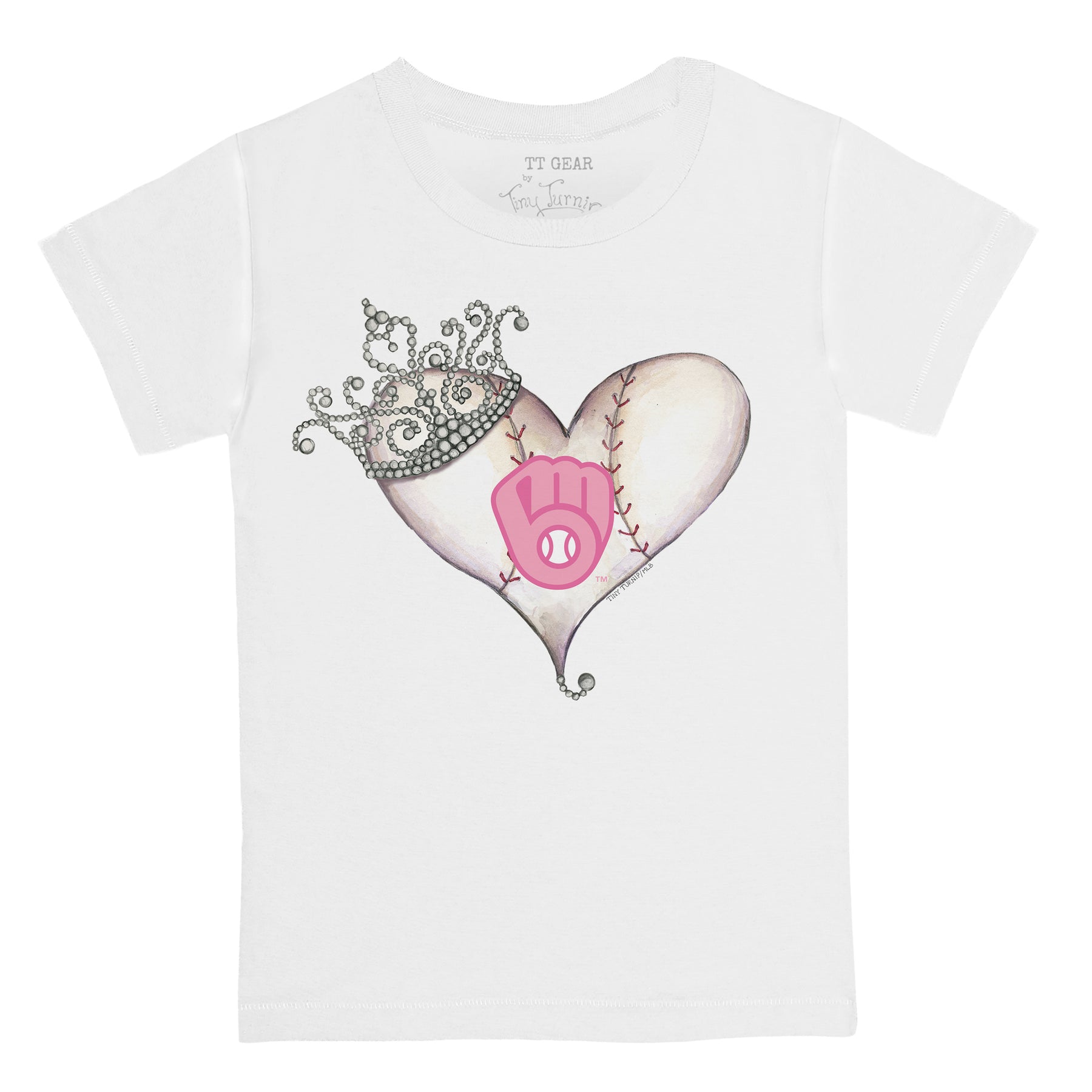 Milwaukee Brewers Tiara Heart Tee Shirt