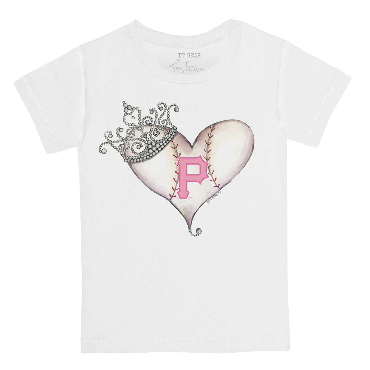 Pittsburgh Pirates Tiara Heart Tee Shirt