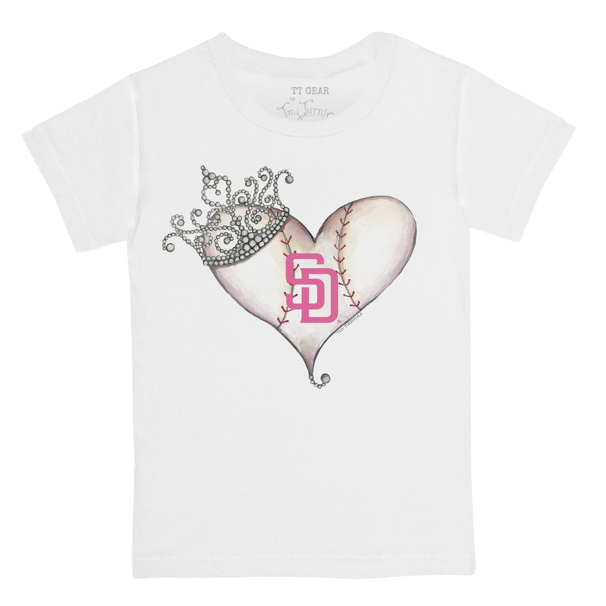 San Diego Padres Tiara Heart Tee Shirt