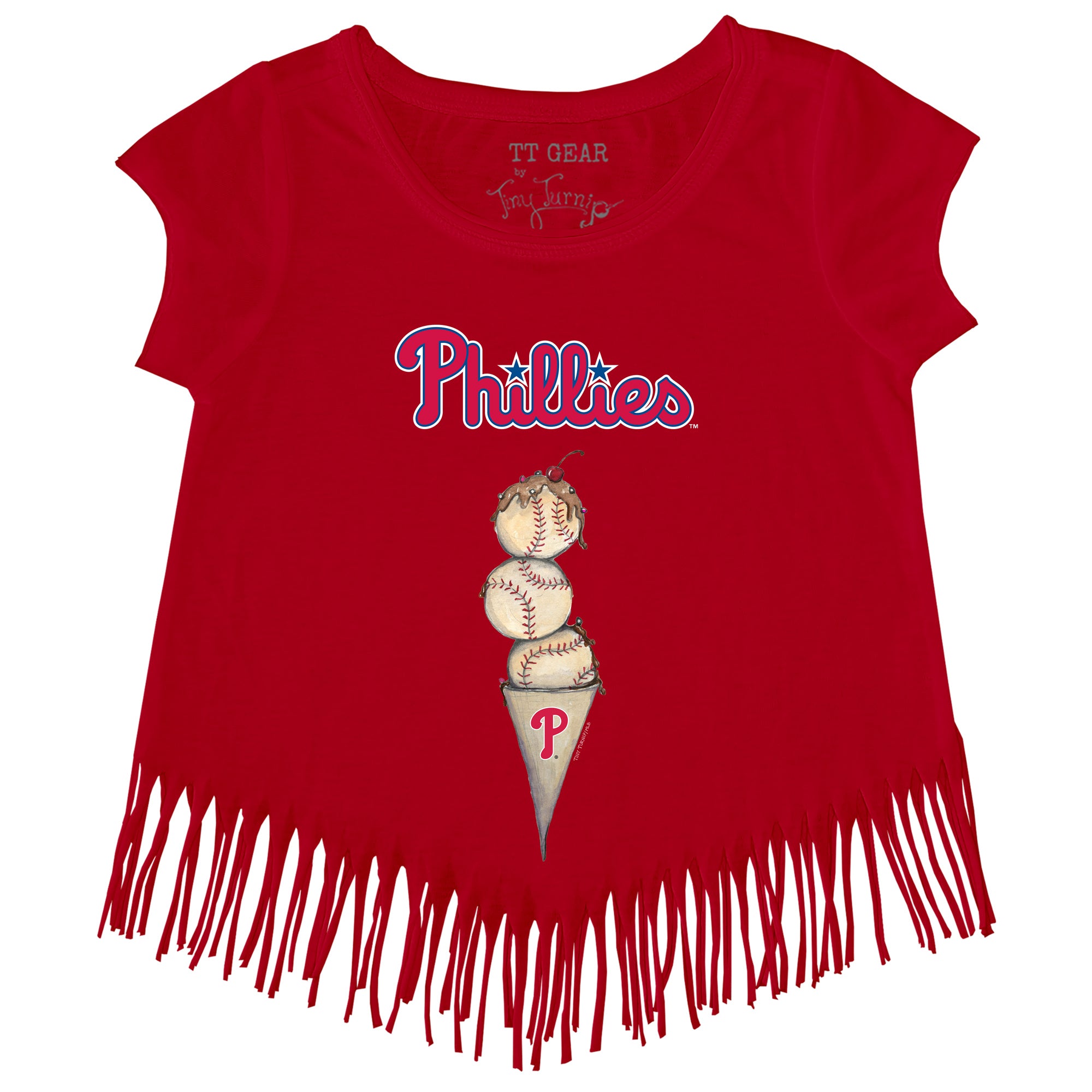 Youth Tiny Turnip White Philadelphia Phillies Triple Scoop T-Shirt Size: Small