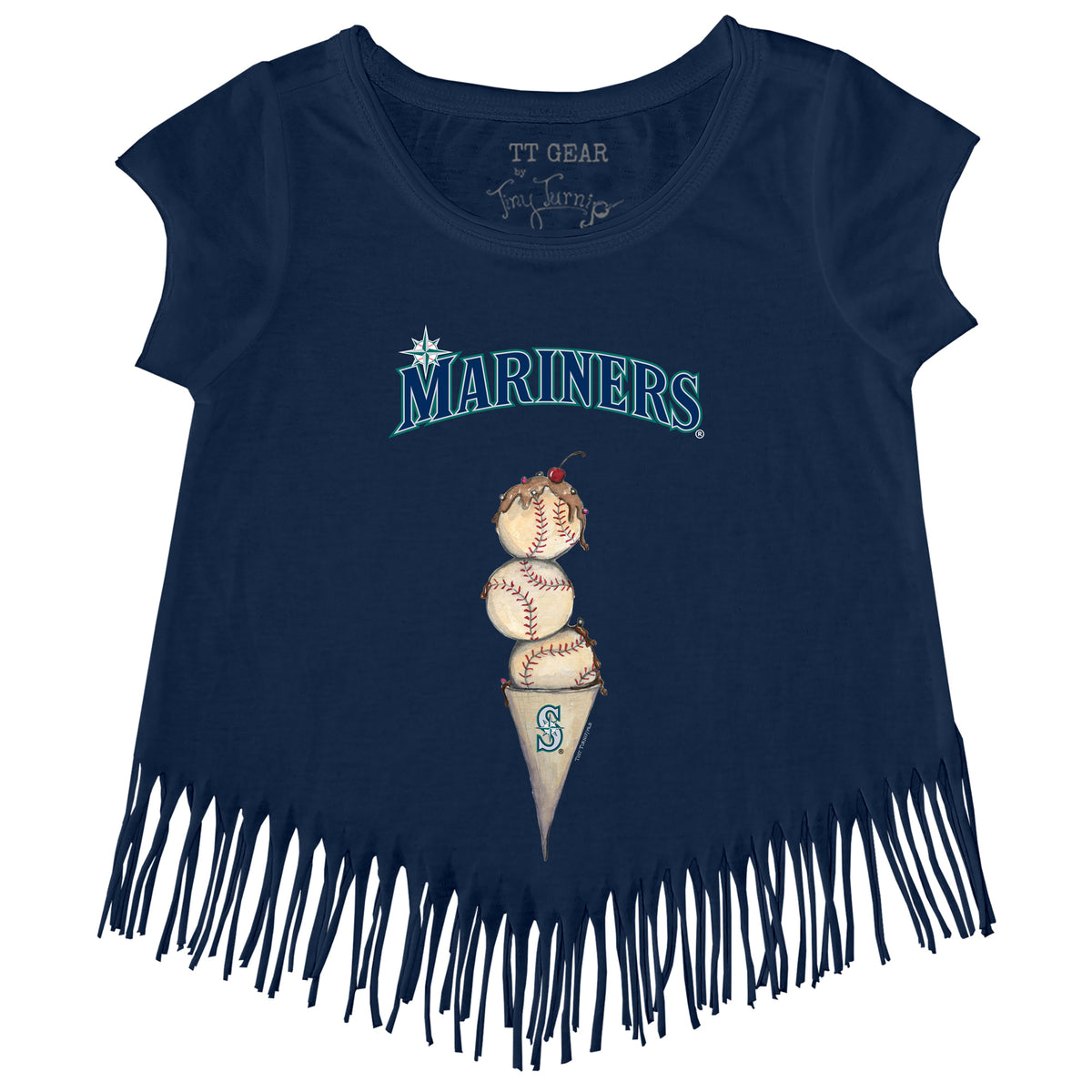 Seattle Mariners Triple Scoop Fringe Tee
