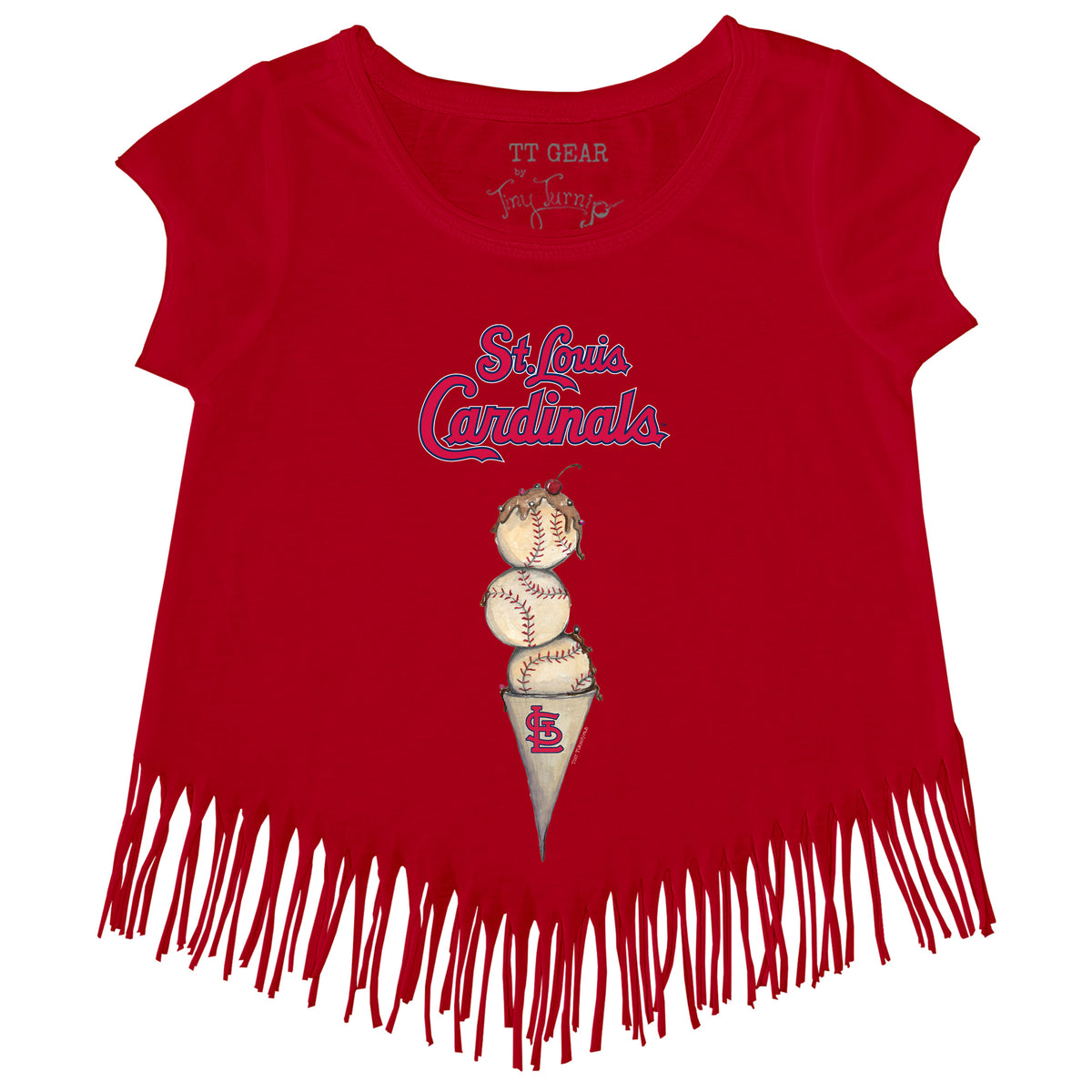 St. Louis Cardinals Triple Scoop Fringe Tee