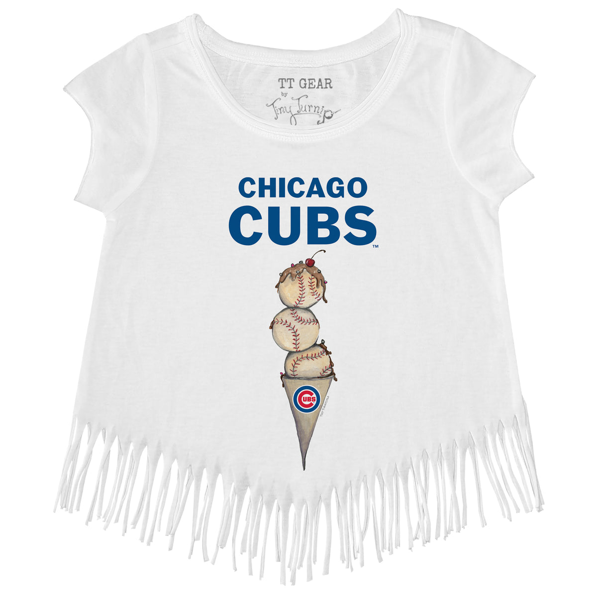 Chicago Cubs Triple Scoop Fringe Tee