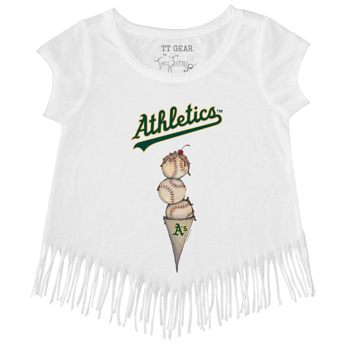 Oakland Athletics Triple Scoop Fringe Tee