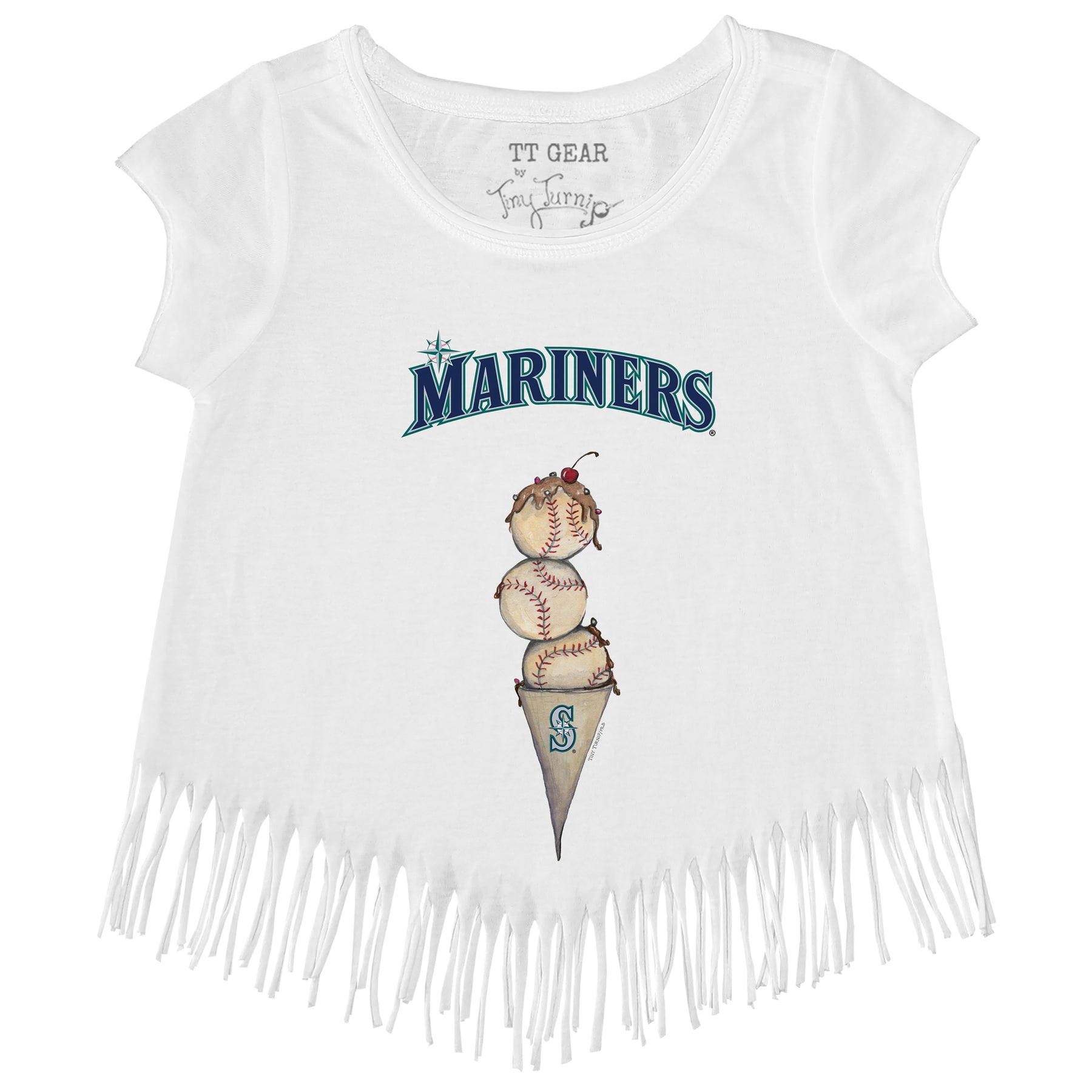 Seattle Mariners Triple Scoop Fringe Tee
