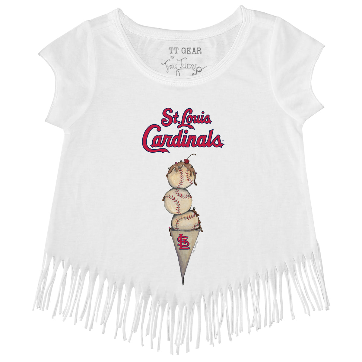 St. Louis Cardinals Triple Scoop Fringe Tee