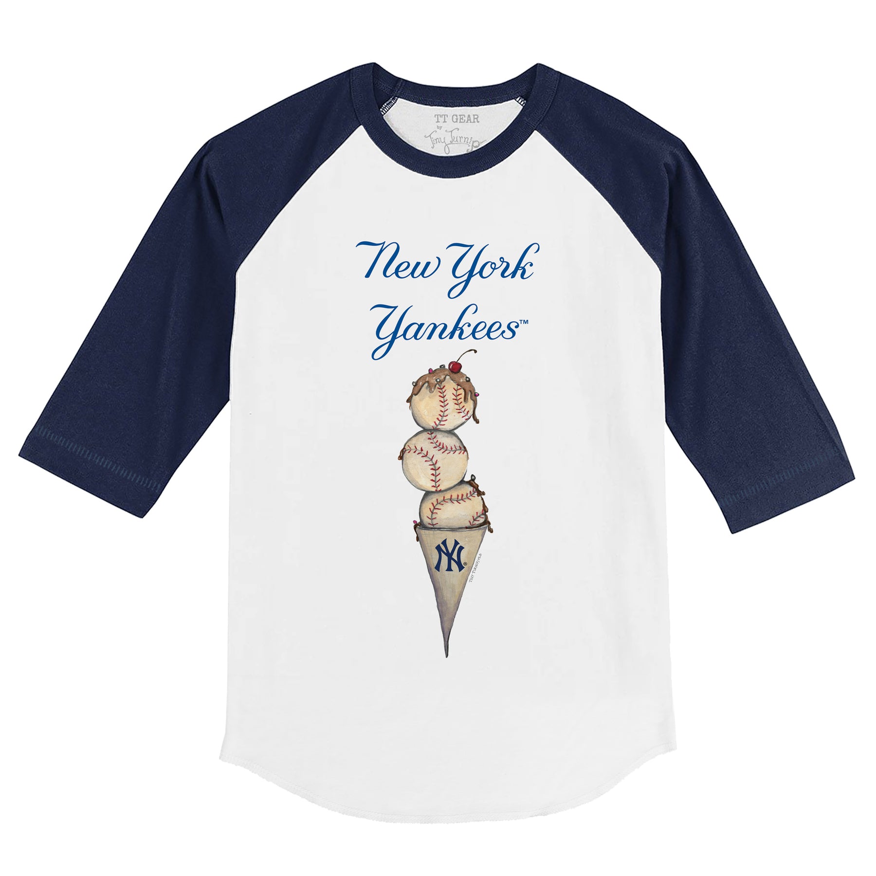 New York Yankees Triple Scoop 3/4 Navy Blue Sleeve Raglan