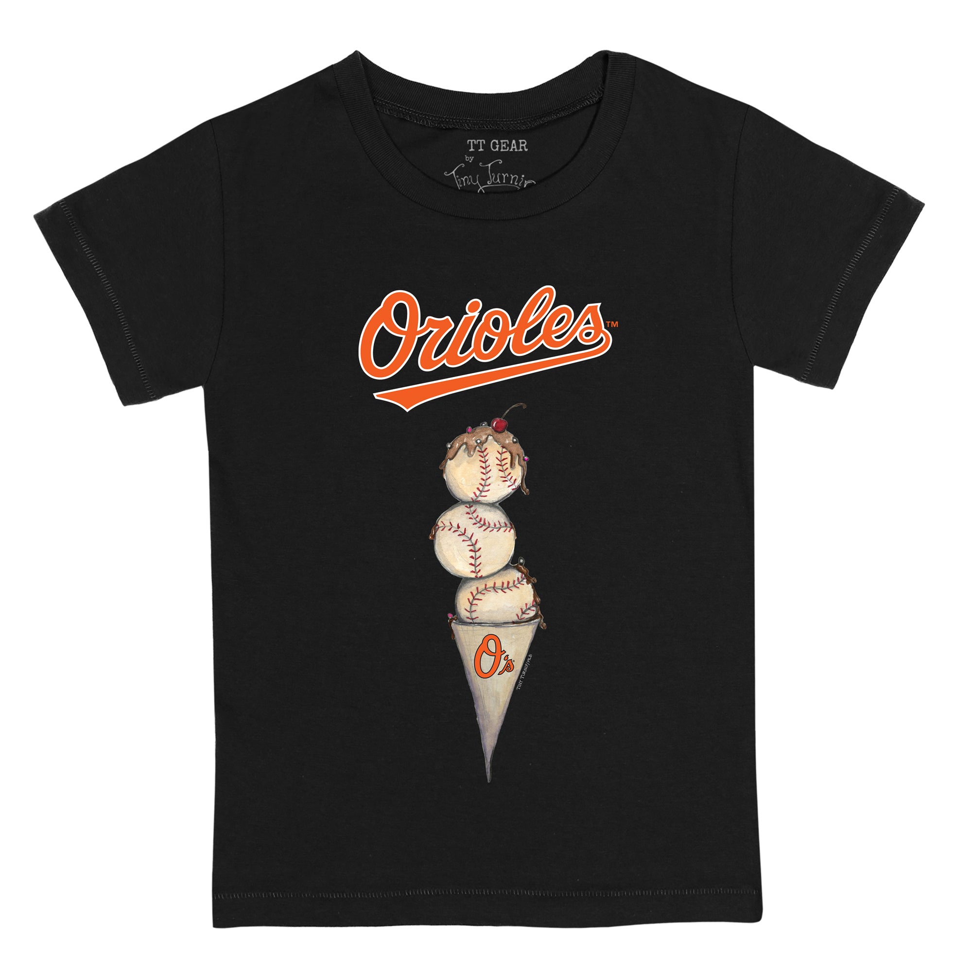 Lids Baltimore Orioles Tiny Turnip Girls Youth Triple Scoop Fringe T-Shirt  - White