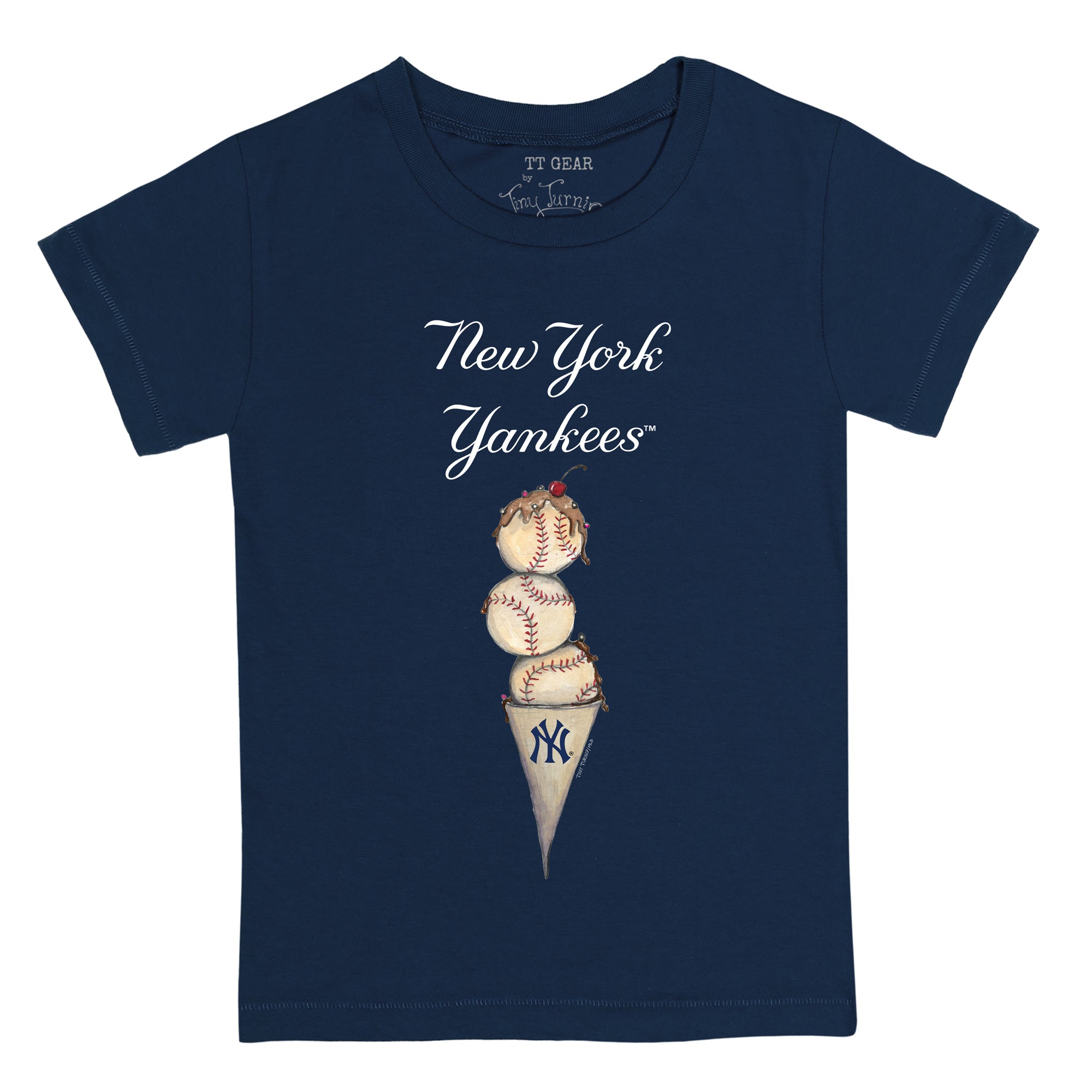 Infant Tiny Turnip White New York Yankees Stitched Baseball T-Shirt