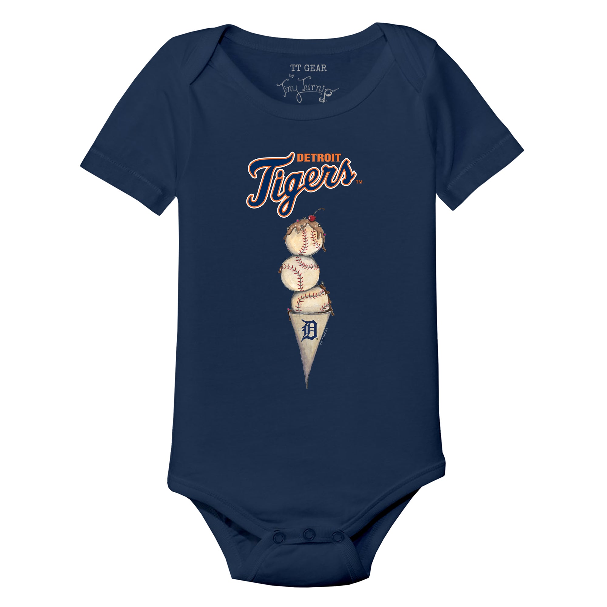 Toronto Blue Jays Tiny Turnip Infant Triple Scoop Bodysuit - White