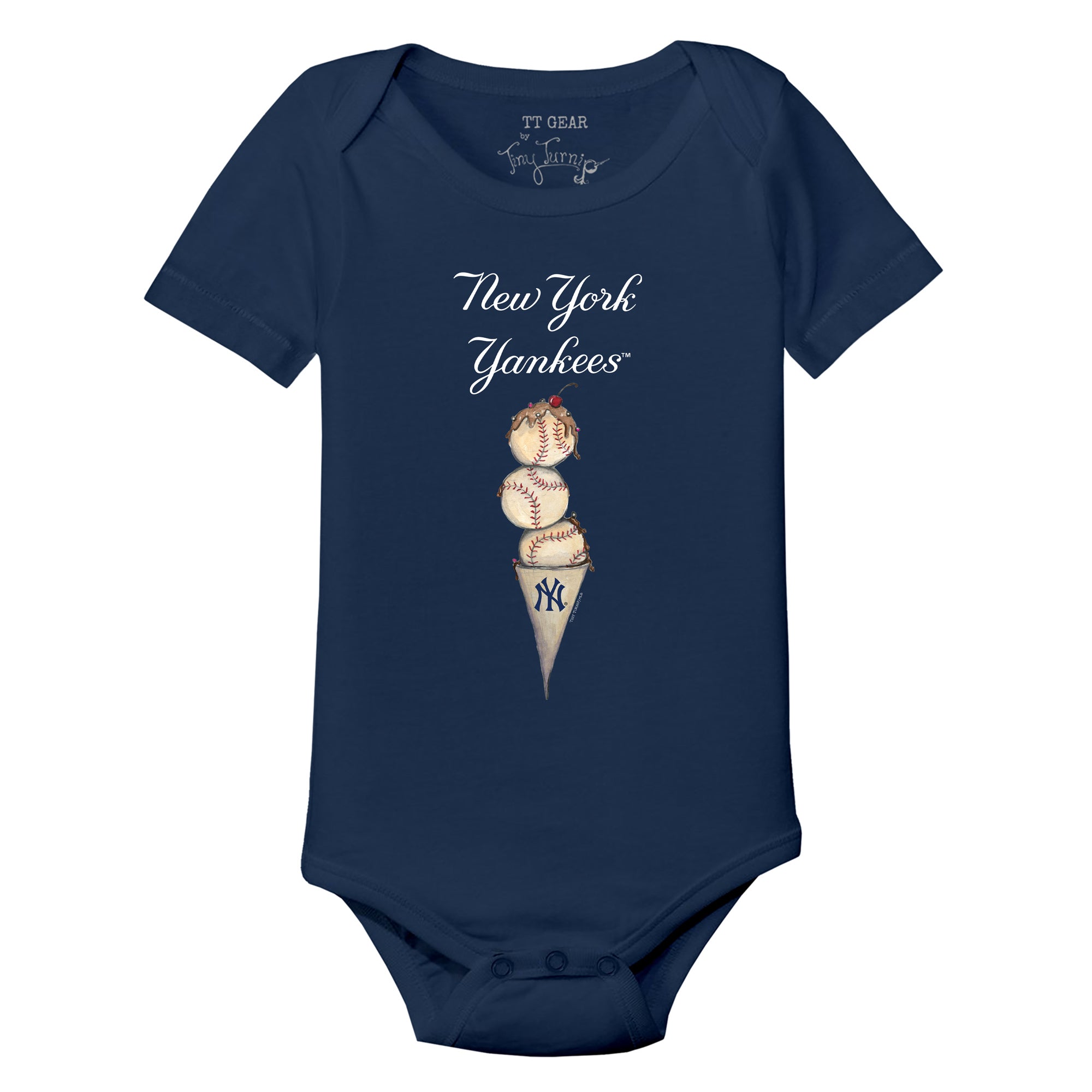 Infant Tiny Turnip White New York Yankees Triple Scoop T-Shirt