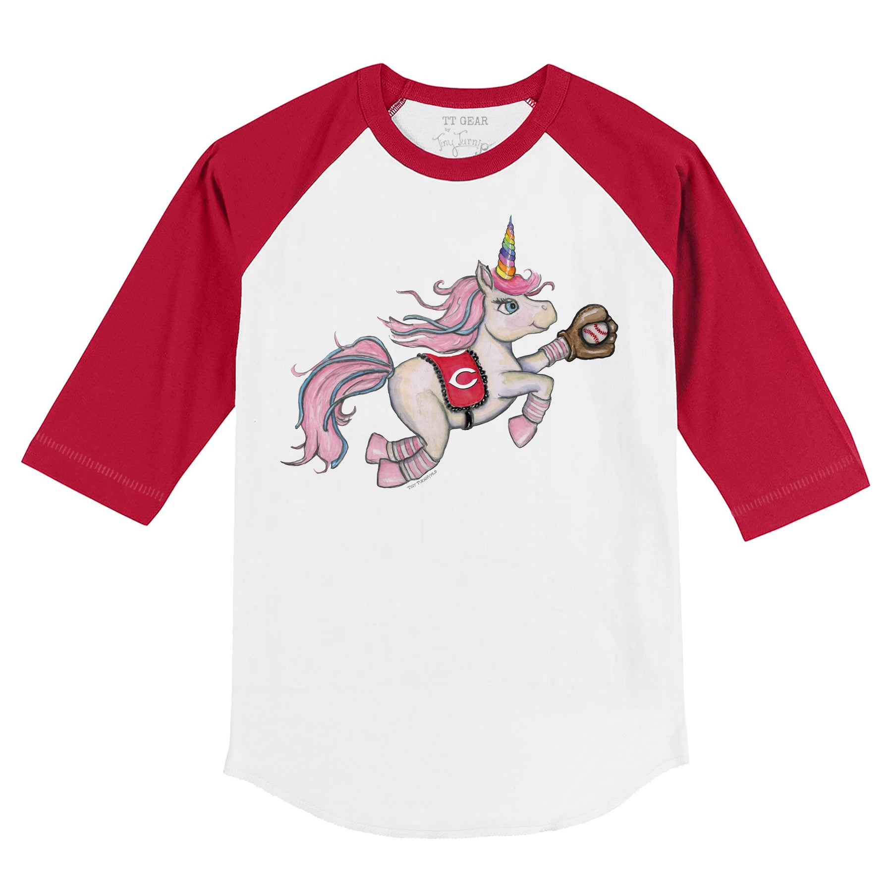 Cincinnati Reds Unicorn 3/4 Red Sleeve Raglan