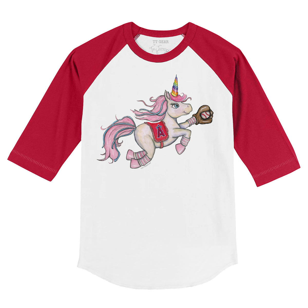 Los Angeles Angels Unicorn 3/4 Red Sleeve Raglan