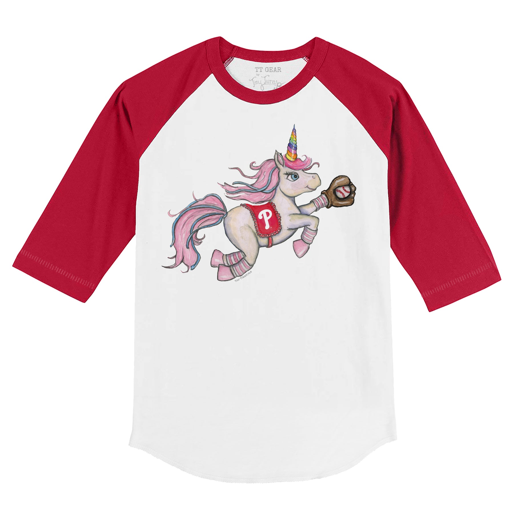 Philadelphia Phillies Unicorn 3/4 Red Sleeve Raglan