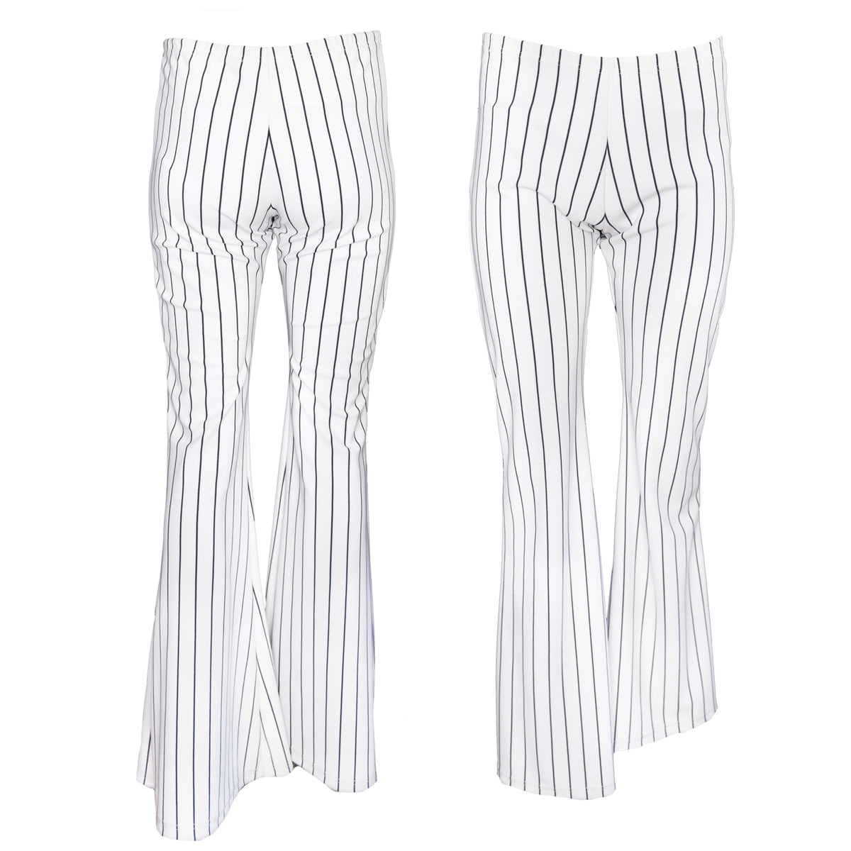 Tiny Turnip Navy Pinstripe Flare Pants