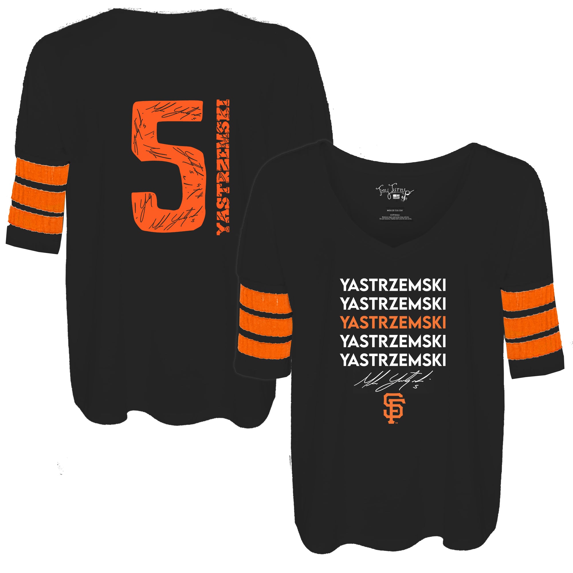 San Francisco Giants Brandon Crawford Stacked Black Long Sleeve Jalynne  Jersey