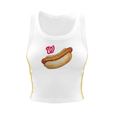 Washington Nationals Hot Dog Mustard Stitch Crop Tank