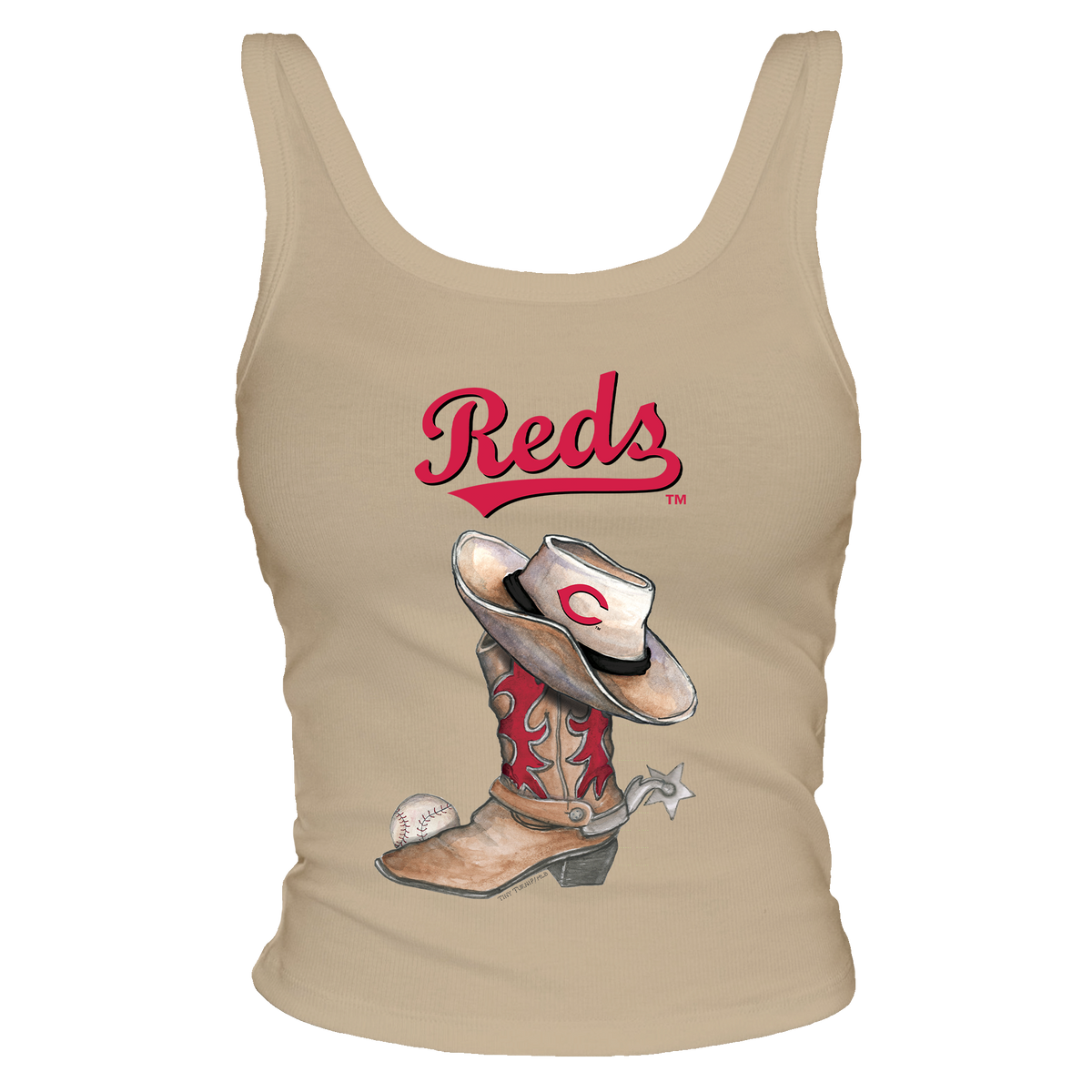 Cincinnati Reds Cowboy Boot Ribbed Tank