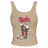 Cincinnati Reds Cowboy Boot Ribbed Tank