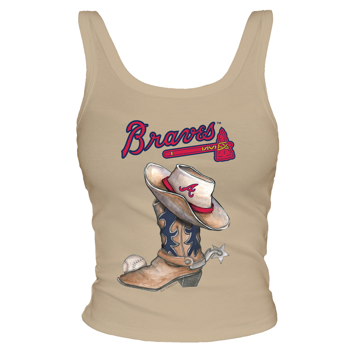 Atlanta Braves Cowboy Boot Ribbed Tank