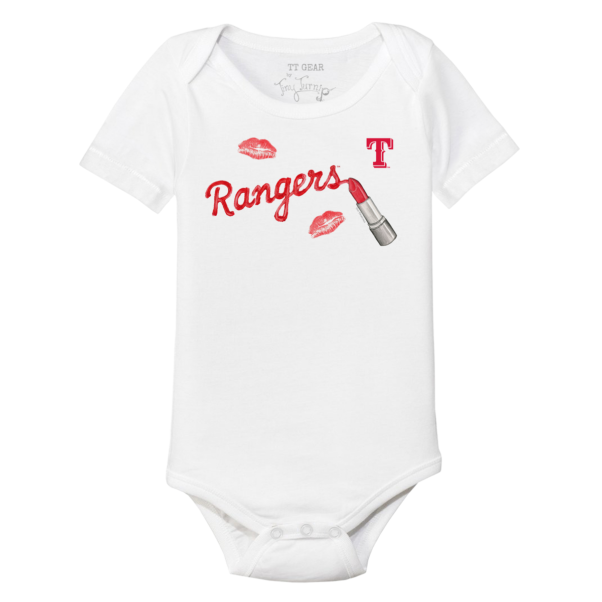Texas Rangers Lipstick Short Sleeve Snapper - Tiny Turnip