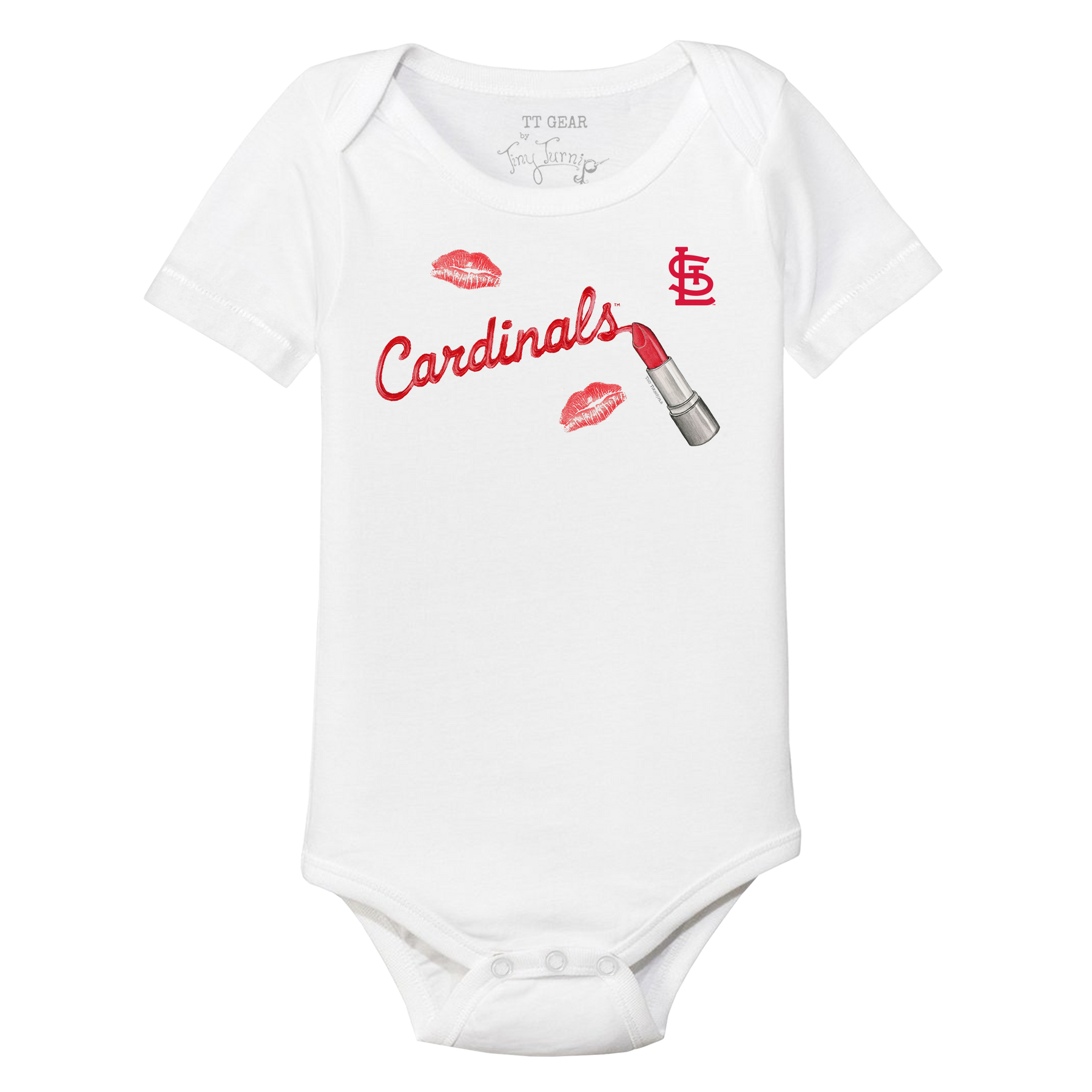 St. Louis Cardinals Lipstick Short Sleeve Snapper - Tiny Turnip