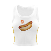 San Francisco Giants Hot Dog Mustard Stitch Crop Tank