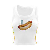 Seattle Mariners Hot Dog Mustard Stitch Crop Tank