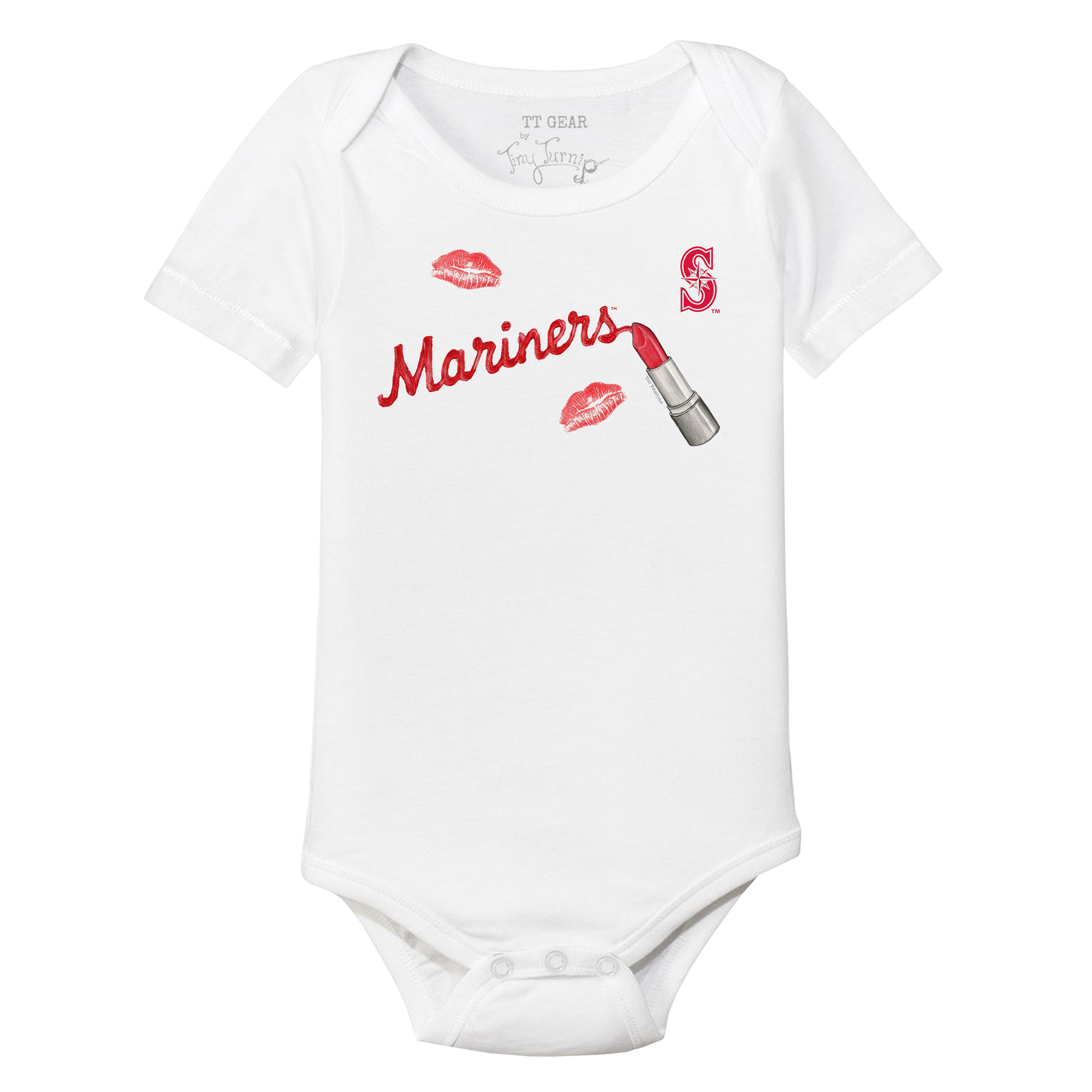 Seattle Mariners Lipstick Short Sleeve Snapper - Tiny Turnip