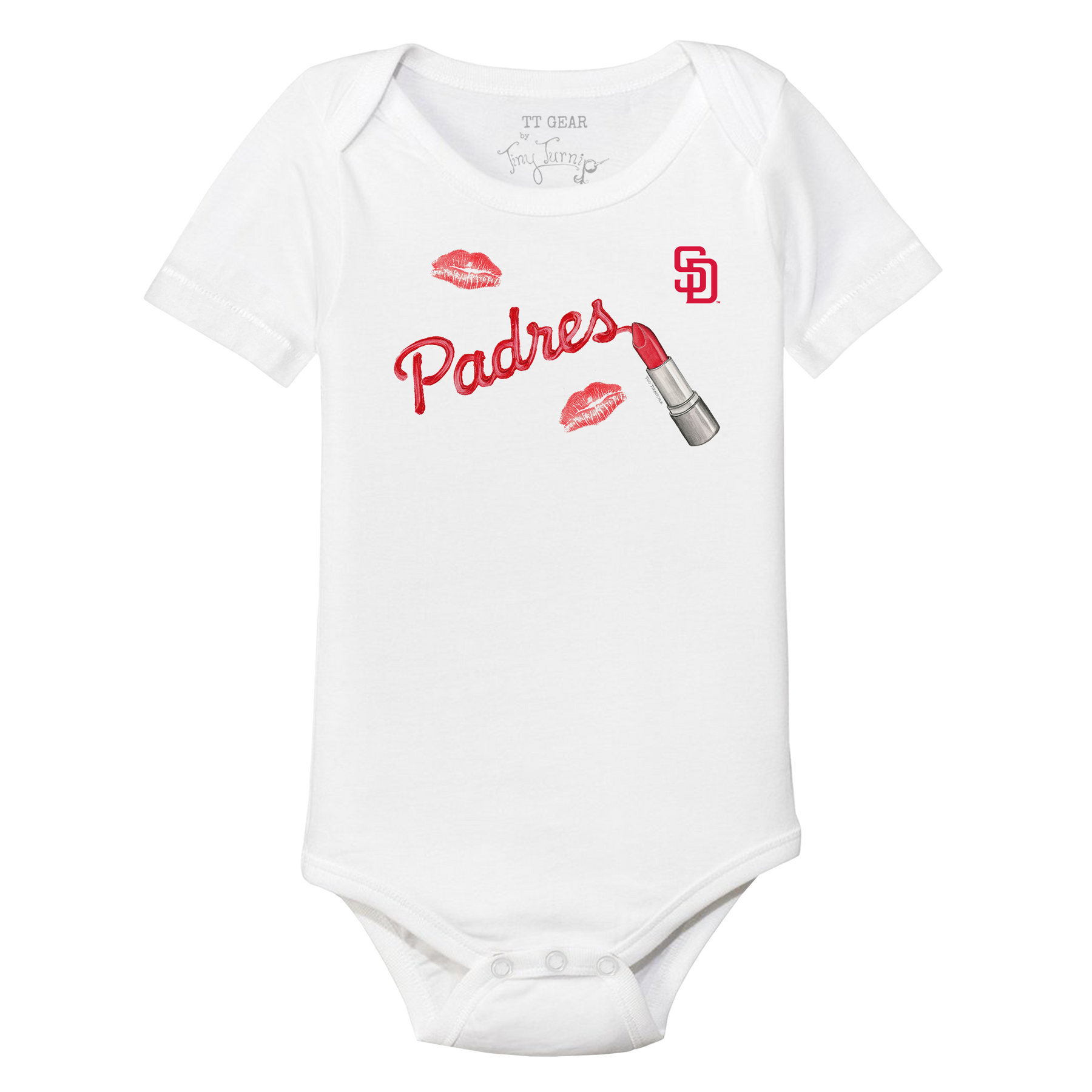San Diego Padres Lipstick Short Sleeve Snapper - Tiny Turnip