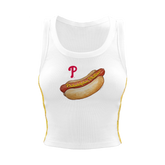 Philadelphia Phillies Hot Dog Mustard Stitch Crop Tank