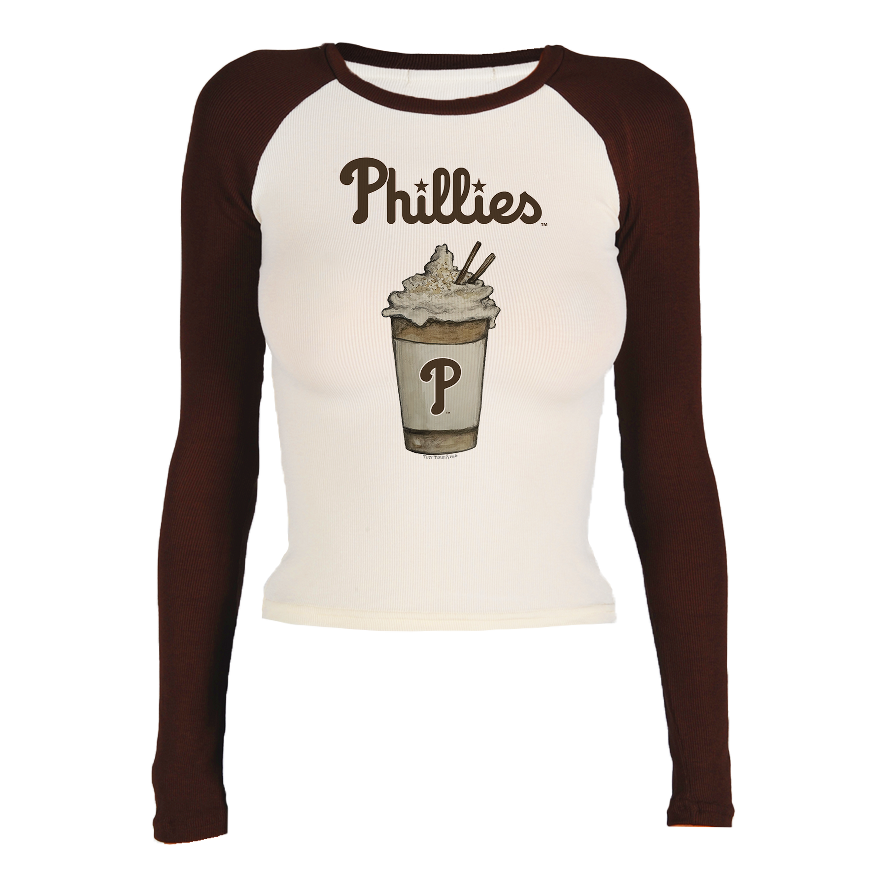 Philadelphia Phillies Latte Roxy Raglan Long Sleeve