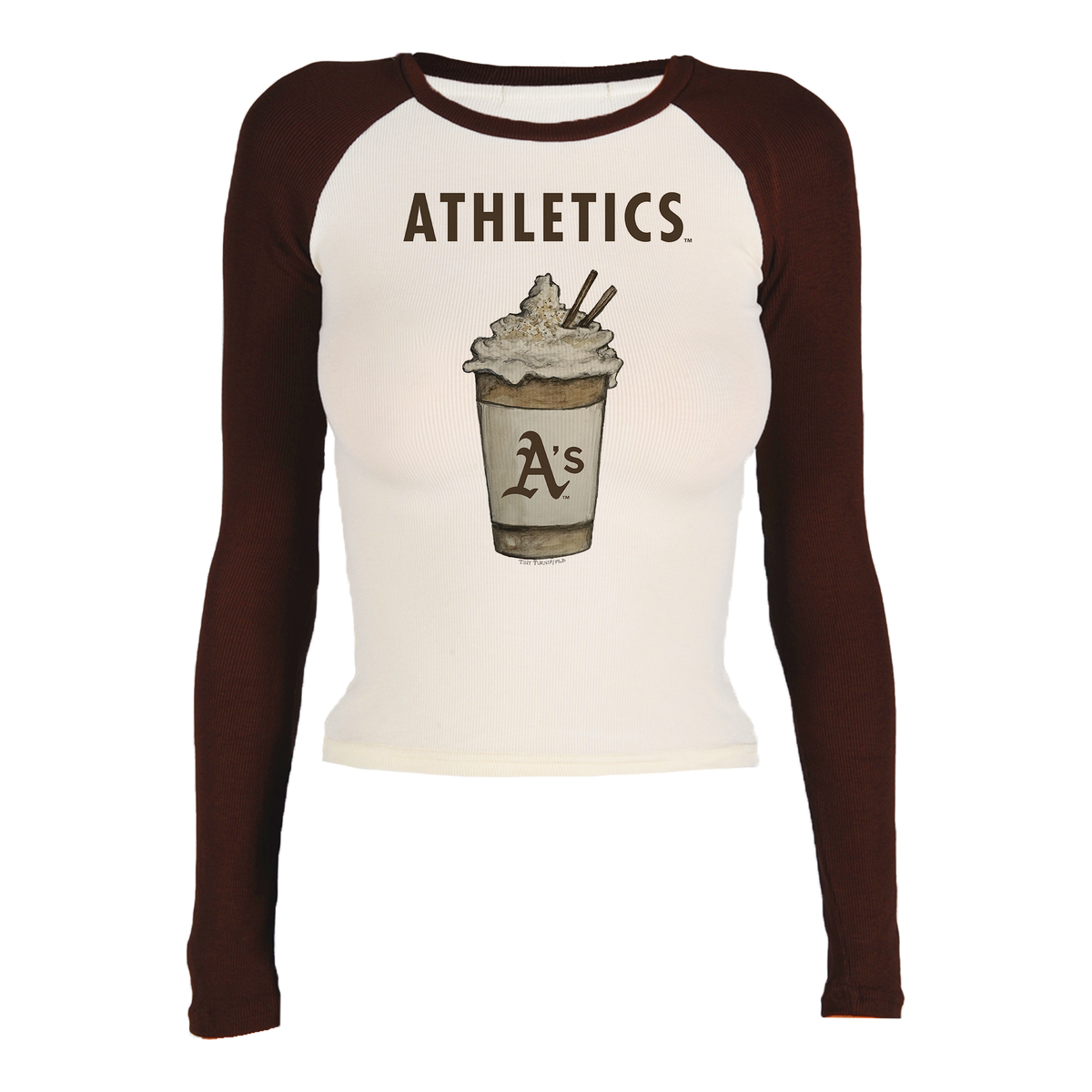 Oakland Athletics Latte Roxy Raglan Long Sleeve
