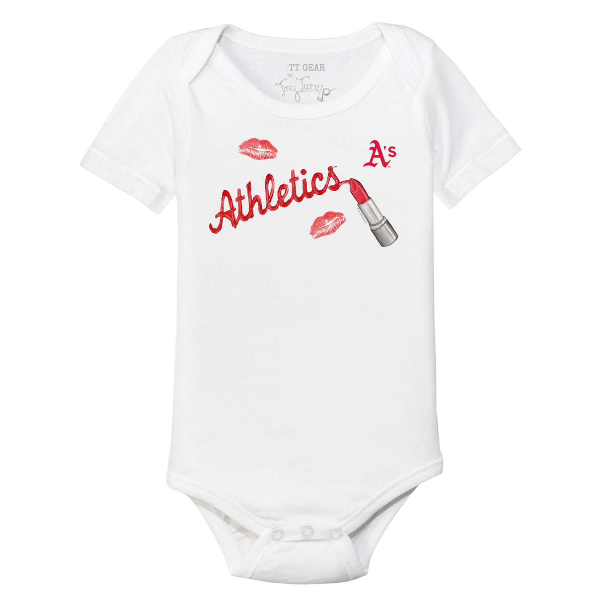 Oakland Athletics Lipstick Short Sleeve Snapper - Tiny Turnip