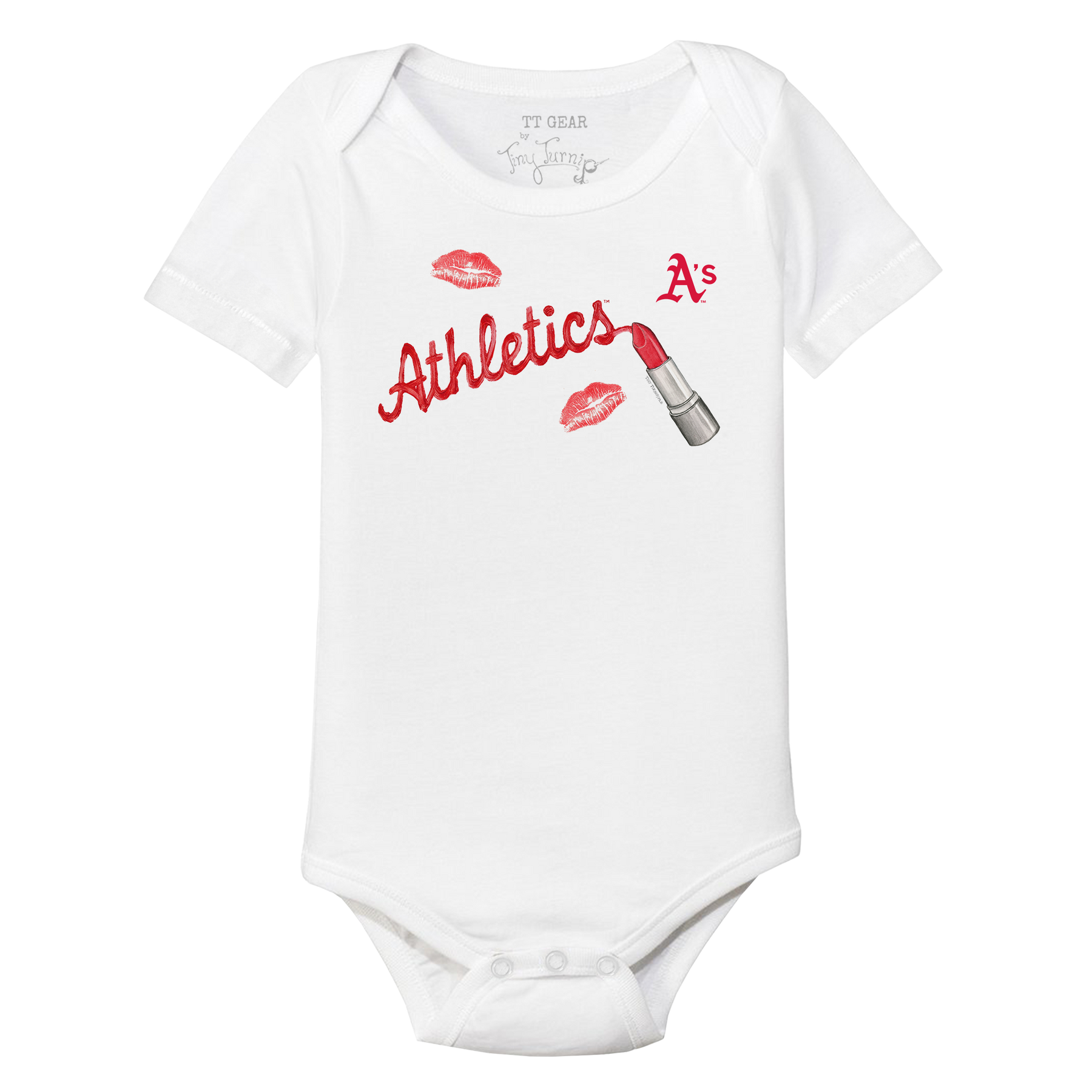 Oakland Athletics Lipstick Short Sleeve Snapper - Tiny Turnip