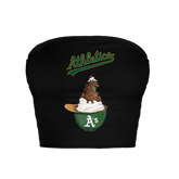 Oakland Athletics Sundae Helmet Crop Tube Top
