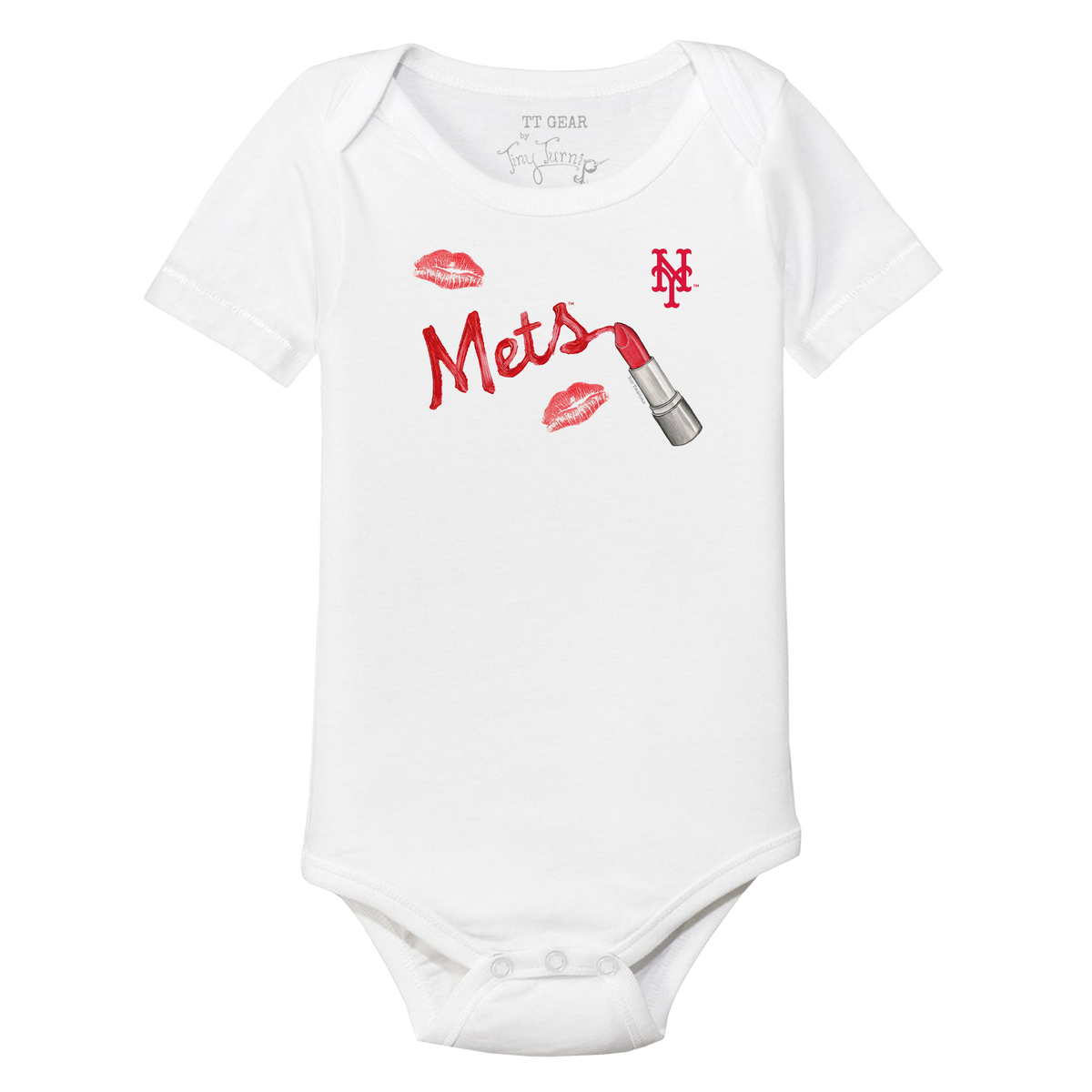 New York Mets Lipstick Short Sleeve Snapper - Tiny Turnip