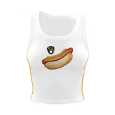 Milwaukee Brewers Hot Dog Mustard Stitch Crop Tank