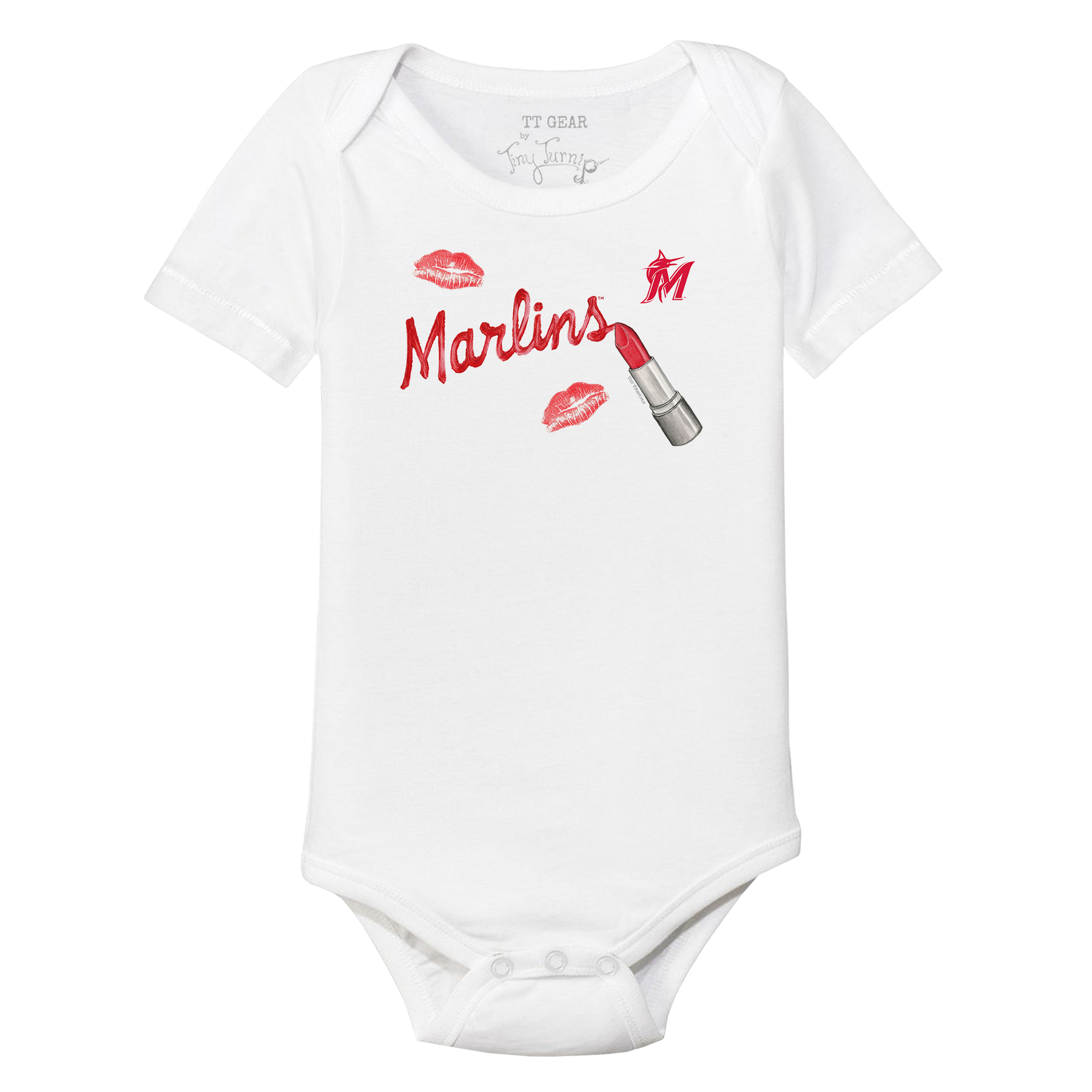 Miami Marlins Lipstick Short Sleeve Snapper - Tiny Turnip