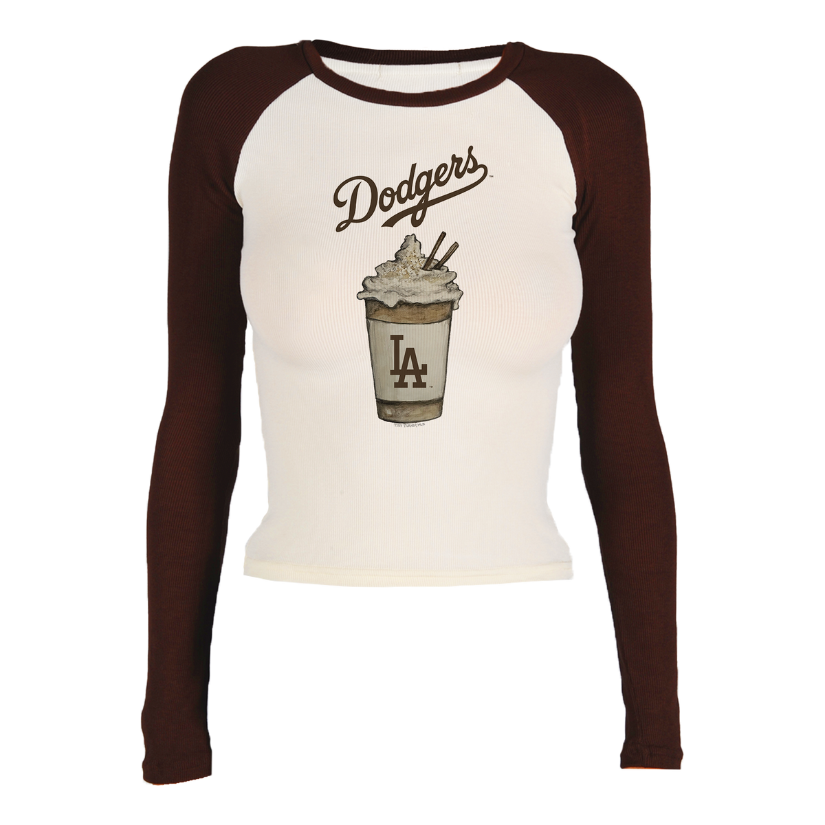 Los Angeles Dodgers Latte Roxy Raglan Long Sleeve