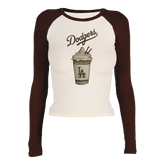 Los Angeles Dodgers Latte Roxy Raglan Long Sleeve